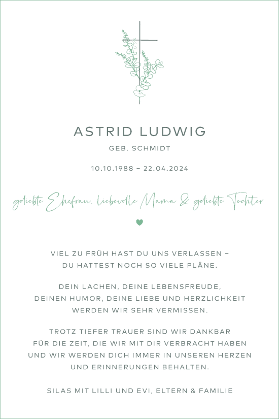 Anzeige von Astrid  Ludwig von Reutlinger General-Anzeiger