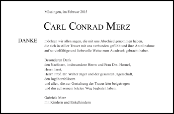 Anzeige von Carl Conrad Merz von Reutlinger Generalanzeiger