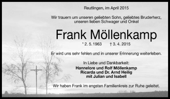 Anzeige von Frank Möllenkamp von Reutlinger Generalanzeiger