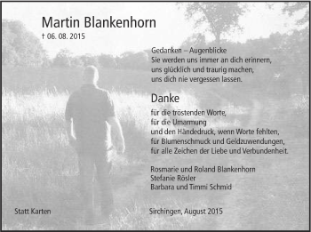 Anzeige von Martin Blankenhorn von Reutlinger Generalanzeiger