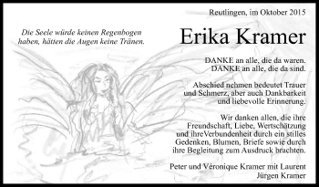 Anzeige von Erika Kramer von Reutlinger Generalanzeiger