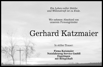 Anzeige von Gerhard Katzmaier von Reutlinger Generalanzeiger