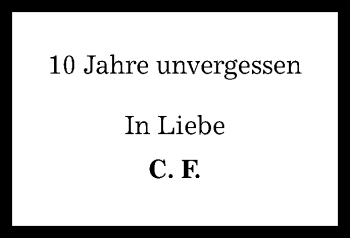 Anzeige von unvergessen  von Reutlinger Generalanzeiger