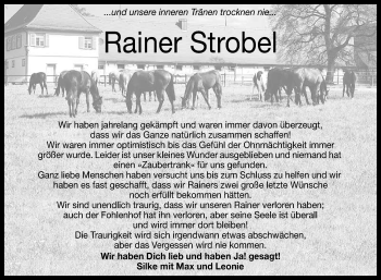 Anzeige von Rainer Strobel von Reutlinger Generalanzeiger