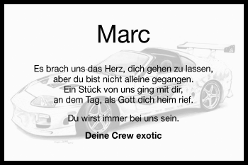 Anzeige von Marc Reich von Reutlinger Generalanzeiger