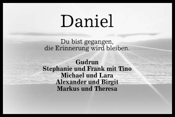 Anzeige von Daniel  von Reutlinger General-Anzeiger