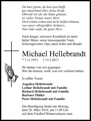 Anzeige von Michael Hellebrandt von Reutlinger General-Anzeiger