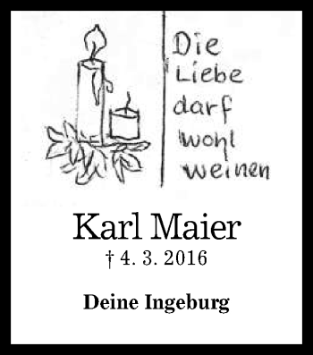 Anzeige von Karl Maier von Reutlinger General-Anzeiger