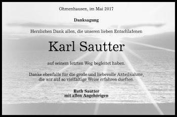 Anzeige von Karl Sautter von Reutlinger General-Anzeiger