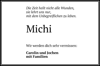 Anzeige von Michi  von Reutlinger General-Anzeiger