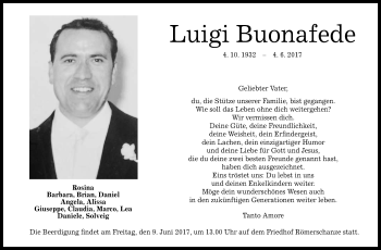 Anzeige von Luigi Buonafede von Reutlinger General-Anzeiger