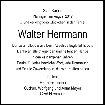 Anzeige von Walter Herrmann von Reutlinger General-Anzeiger