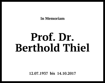 Anzeige von Berthold Thiel von Reutlinger General-Anzeiger