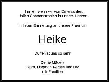 Anzeige von Heike  von Reutlinger General-Anzeiger