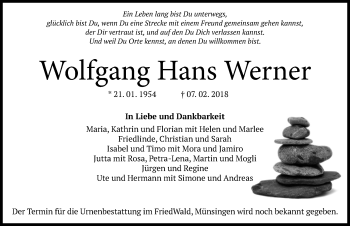 Anzeige von Wolfgang Hans Werner von Reutlinger General-Anzeiger