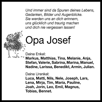 Anzeige von Josef  von Reutlinger General-Anzeiger
