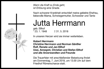 Anzeige von Jutta Herrmann von Reutlinger General-Anzeiger