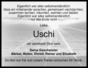 Anzeige von Uschi  von Reutlinger General-Anzeiger