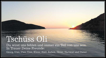 Anzeige von Oli  von Reutlinger General-Anzeiger