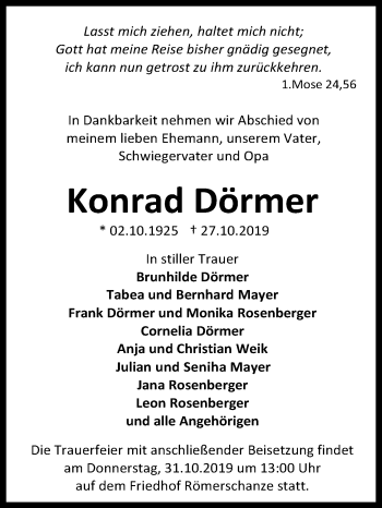 Anzeige von Konrad Dörmer von Reutlinger General-Anzeiger