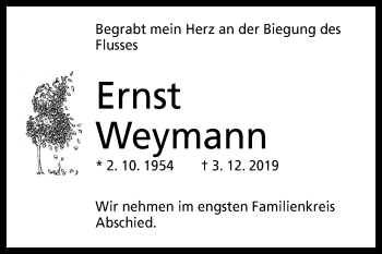 Anzeige von Ernst Weymann von Reutlinger General-Anzeiger