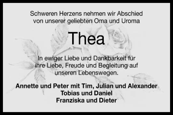 Anzeige von Thea  von Reutlinger General-Anzeiger