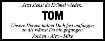 Anzeige von Tom  von Reutlinger General-Anzeiger