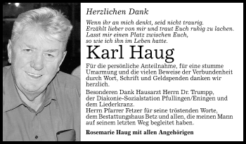 Anzeige von Karl Haug von Reutlinger General-Anzeiger
