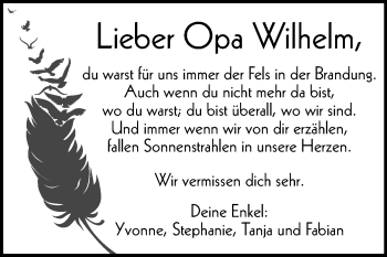 Anzeige von Wilhelm  von Reutlinger General-Anzeiger