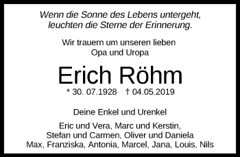 Anzeige von Erich Röhm von Reutlinger General-Anzeiger