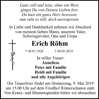Anzeige von Erich Röhm von Reutlinger General-Anzeiger