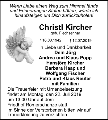 Anzeige von Christi Kircher von Reutlinger General-Anzeiger