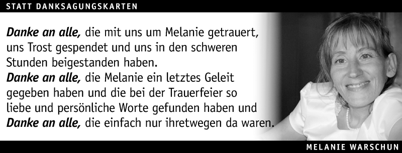  Traueranzeige für Melanie Warschun vom 10.08.2019 aus Reutlinger General-Anzeiger
