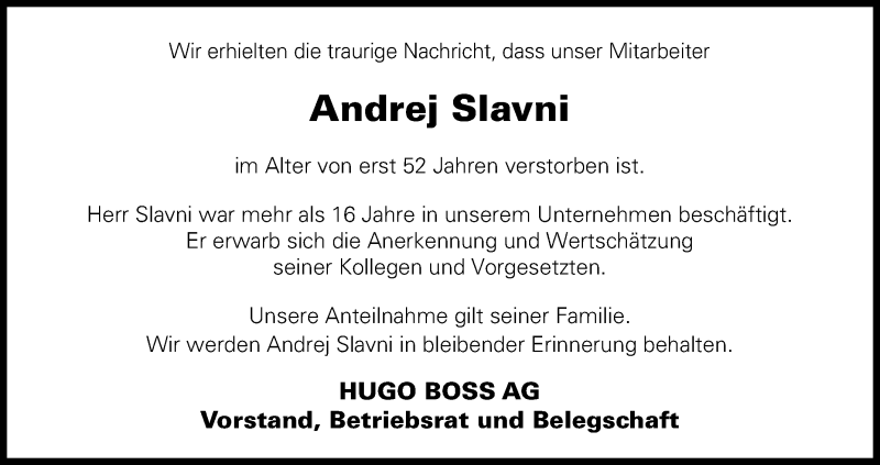  Traueranzeige für Andrey Slavni vom 07.09.2019 aus Reutlinger General-Anzeiger