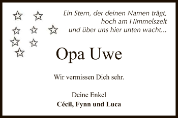 Anzeige von Uwe Strelow von Reutlinger General-Anzeiger