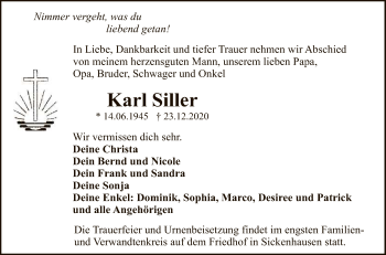 Anzeige von Karl Siller von Reutlinger General-Anzeiger