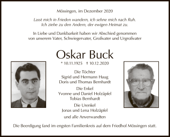 Anzeige von Oskar Buck von Reutlinger General-Anzeiger