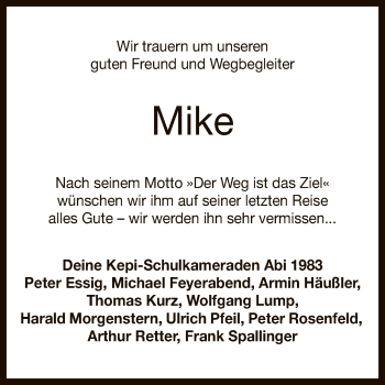 Anzeige von Mike  von Reutlinger General-Anzeiger