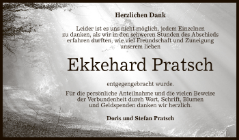 Anzeige von Ekkehard Pratsch von Reutlinger General-Anzeiger