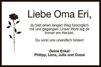 Anzeige von Eri  von Reutlinger General-Anzeiger