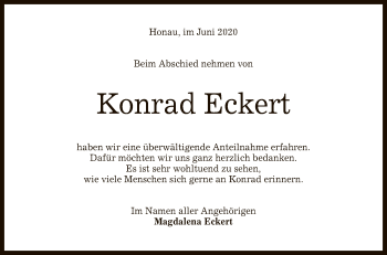 Anzeige von Konrad Eckert von Reutlinger General-Anzeiger