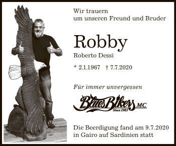 Anzeige von Roberto Dessi von Reutlinger General-Anzeiger