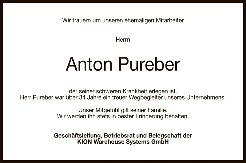  Traueranzeige für Anton Pureber vom 18.08.2020 aus Reutlinger General-Anzeiger