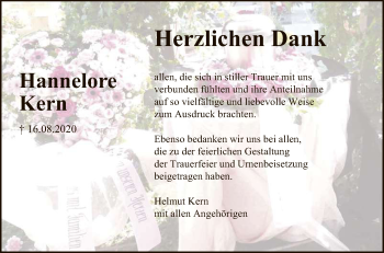 Anzeige von Hannelore Kern von Reutlinger General-Anzeiger