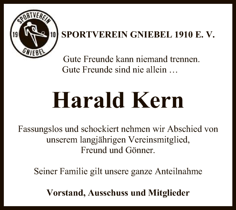  Traueranzeige für Harald Kern vom 08.09.2020 aus Reutlinger General-Anzeiger
