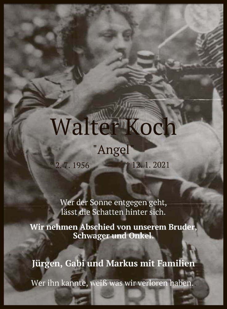  Traueranzeige für Walter Koch vom 16.01.2021 aus Reutlinger General-Anzeiger