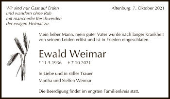 Anzeige von Ewald Weimar von Reutlinger General-Anzeiger