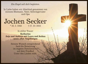 Anzeige von Jochen Secker von Reutlinger General-Anzeiger