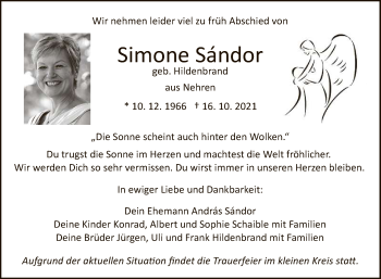 Anzeige von Simone Sándor von Reutlinger General-Anzeiger