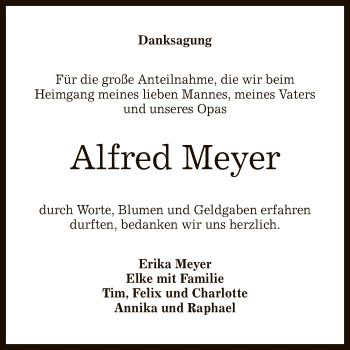 Anzeige von Alfred Meyer von Reutlinger General-Anzeiger